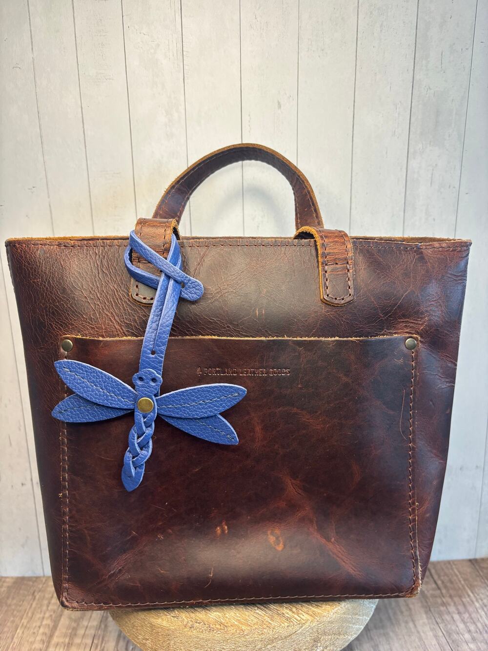 Portland Leather Dragonfly Charm MOLINO BLUE FAST SHIP Neutral Purse Charm NEW!